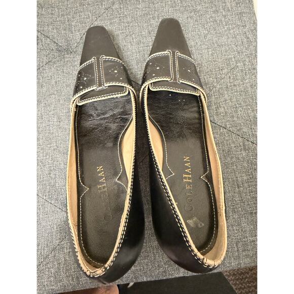 Vtg Cole Womens Kit Kat Heels 6.5B Black Leather Professional Career Workwear - Picture 5 of 12